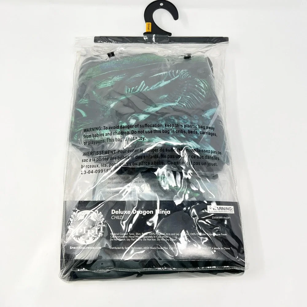 Spirit Halloween Deluxe Dragon Ninja‎ Costume Green Kids Size Small 4-6